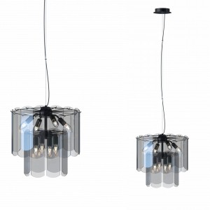 Lampa wisząca z rodziny NIRA kolor czarny, do salonu w stylu glamour - MD3523-8M-EBCN Zuma Line