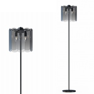 Lampa stojąca NIRA kolor czarny, stylowy szklany klosz glamour, 3*E14 - ML3523-3-EBCN Zuma Line
