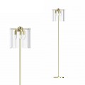 Lampa podłogowa złota 145 cm NIRA, szklany klosz, 3*E14 do stylowego salonu - ML3523-3-EGN Zuma Line