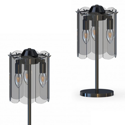 Lampa stołowa NIRA kolor Czarny, elegancki szklany klosz, wymienne źródło światła - MT3523-3S-EBCN Zuma Line