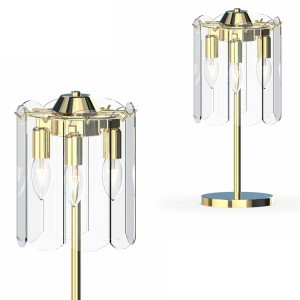 Lampa nocna NIRA, elegancki złoty kolor, szklany klosz w stylu glamour - MT3523-3S-EGN Zuma Line