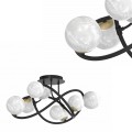 Lampa sufitowa NISYRO kolor czarno-złoty, źródło 8*G9 szklane alabastrowe kule - MX4922-8-EBGN Zuma Line