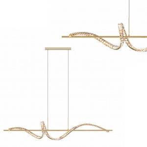 Lampa wisząca złota z kryształkami ATHESA, LED 26W 2700-6000K - MD3170-1-3GT Zuma Line