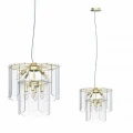 Lampa wisząca NIRA kolor Złoty z dwupoziomowym szklanym kloszem, 8*E14 - MD3523-8M-EGN Zuma Line
