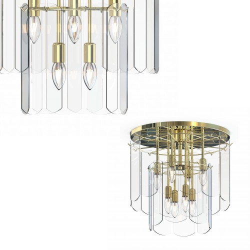 Lampa sufitowa NIRA kolor złoty ze szklanymi elementami, do salonu 8*E14 - MX3523-8M-EGN Zuma Line