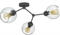 Lampa sufitowa FAIRY czarna industrialna z 3 szklanymi, grafitowymi kloszami TK Lighting