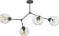 Lampa sufitowa FAIRY czarna z 4 grafitowymi, szklanymi kloszami TK Lighting