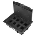  Puszka podłogowa na gniazda modułowe 8 x 45x45mm lub 16 x 22,5x45mm, pokrywa: plastik, czarna Orno