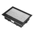  Puszka podłogowa na gniazda modułowe 8 x 45x45mm lub 16 x 22,5x45mm, pokrywa: materiał własny, czarna