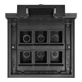 Puszka podłogowa na gniazda modułowe 6 x 45x45mm lub 12 x 22,5x45mm, pokrywa: plastik, czarna