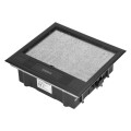  Puszka podłogowa na gniazda modułowe 6 x 45x45mm lub 12 x 22,5x45mm, pokrywa: materiał własny, czarna