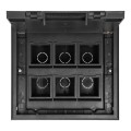  Puszka podłogowa na gniazda modułowe 6 x 45x45mm lub 12 x 22,5x45mm, pokrywa: materiał własny, czarna