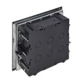  Puszka podłogowa na gniazda modułowe 6 x 45x45mm lub 12 x 22,5x45mm, pokrywa: materiał własny, czarna