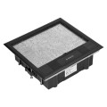 Puszka podłogowa na gniazda modułowe 6 x 45x45mm lub 12 x 22,5x45mm, pokrywa: materiał własny, czarna
