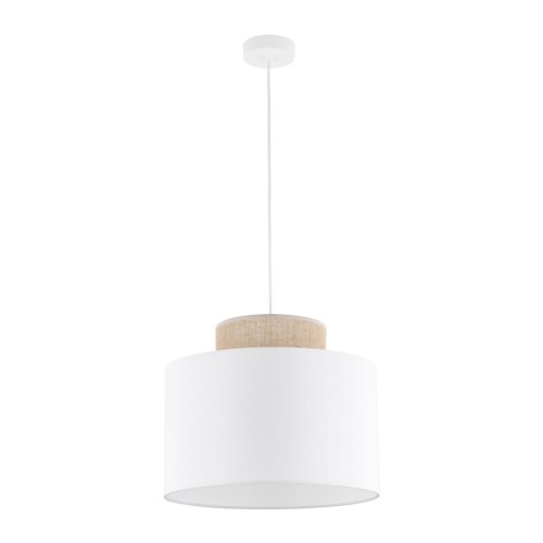 Lampa wisząca biała o średnicy 38cm  DUO WHITE JUTA 1xE27 1856 TK Lighting