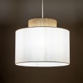 Lampa wisząca biała o średnicy 38cm  DUO WHITE JUTA 1xE27 1856 TK Lighting