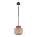 Lampa wisząca z dwukolorowym kloszem o średnicy 25cm DUO JUTA BROWN na E27 2785 TK Lighting
