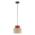 Lampa wisząca z dwukolorowym kloszem o średnicy 25cm DUO JUTA BROWN na E27 2785 TK Lighting