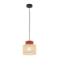 Lampa wisząca z dwukolorowym kloszem o średnicy 25cm DUO JUTA BROWN na E27 2785 TK Lighting