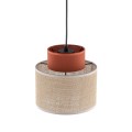 Lampa wisząca z dwukolorowym kloszem o średnicy 25cm DUO JUTA BROWN na E27 2785 TK Lighting