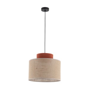 Lampa wisząca z dwukolorowym abażurem DUO JUTA BROWN 1xE27 3139 TK Lighting