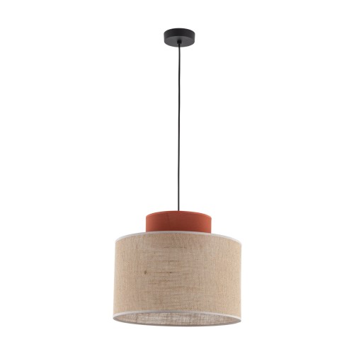 Lampa wisząca z dwukolorowym abażurem DUO JUTA BROWN 1xE27 3139 TK Lighting