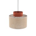 Lampa wisząca z dwukolorowym abażurem DUO JUTA BROWN 1xE27 3139 TK Lighting