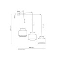 Lampa wisząca typu pająk z 3 kloszami DUO JUTA MIX na E27 3140 TK Lighting