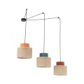 Lampa wisząca typu pająk z 3 kloszami DUO JUTA MIX na E27 3140 TK Lighting