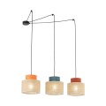 Lampa wisząca typu pająk z 3 kloszami DUO JUTA MIX na E27 3140 TK Lighting