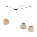 Lampa wisząca typu pająk z 3 kloszami DUO JUTA MIX na E27 3140 TK Lighting