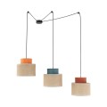 Lampa wisząca typu pająk z 3 kloszami DUO JUTA MIX na E27 3140 TK Lighting