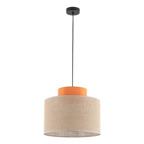 Lampa wisząca dwukolorowa o średnicy 38cm DUO JUTA ORANGE 1xE27 3227 TK Lighting