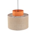 Lampa wisząca dwukolorowa o średnicy 38cm DUO JUTA ORANGE 1xE27 3227 TK Lighting