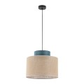 Lampa wisząca z kloszem zielonym i w kolorze juty DUO JUTA GREEN 1xE27 3256 TK Lighting