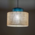 Lampa wisząca z kloszem zielonym i w kolorze juty DUO JUTA GREEN 1xE27 3256 TK Lighting