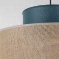 Lampa wisząca z kloszem zielonym i w kolorze juty DUO JUTA GREEN 1xE27 3256 TK Lighting