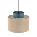 Lampa wisząca z kloszem zielonym i w kolorze juty DUO JUTA GREEN 1xE27 3256 TK Lighting
