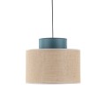 Lampa wisząca z kloszem zielonym i w kolorze juty DUO JUTA GREEN 1xE27 3256 TK Lighting
