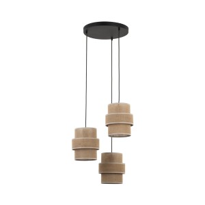 Lampa wisząca z abażurami w kolorze juty CALISTO JUTA na E27 6098 TK Lighting