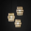 Lampa wisząca z abażurami w kolorze juty CALISTO JUTA na E27 6098 TK Lighting