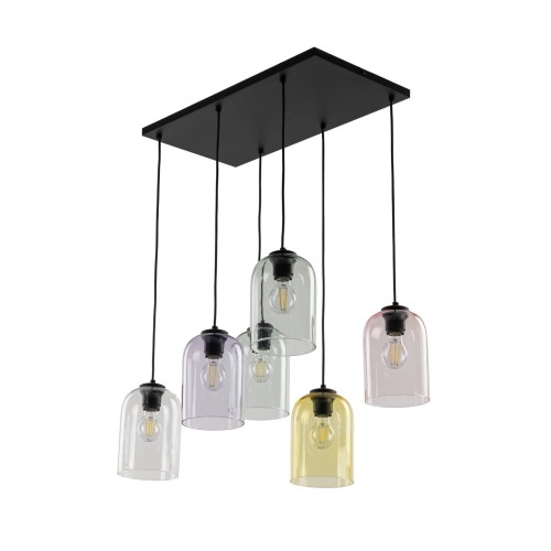 Lampa wisząca ze szklanymi, kolorowymi kloszami MOLLY 6 10302 TK Lighting
