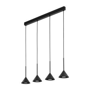 Lampa wisząca czarna na listwie z 3 stożkowymi kloszami CONO BLACK MINI 4 10305 TK Lighting