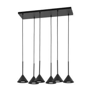 Lampa wisząca czarna ze stożkowymi kloszami CONO BLACK MINI 6 10306 TK Lighting