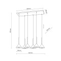 Lampa wisząca czarna ze stożkowymi kloszami CONO BLACK MINI 6 10306 TK Lighting
