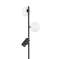 Lampa podłogowa z 2 białymi kloszami i czarnym reflektorkiem VOX 16063 TK Lighting