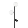Lampa podłogowa z 2 białymi kloszami i czarnym reflektorkiem VOX 16063 TK Lighting
