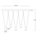 Lampa wisząca Toledo 5xGU10 czarna LP-432/5P BK Light Prestige