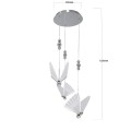 Lampa wisząca Mariposa trzy motyle na rozecie chrom LP-1715/3P CH Light Prestige