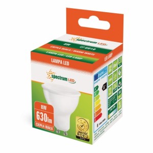 ŻARÓWKA LED GU10 8W 620LM BARWA CIEPŁA SPECTRUMLED
